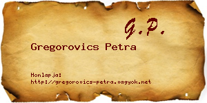 Gregorovics Petra névjegykártya